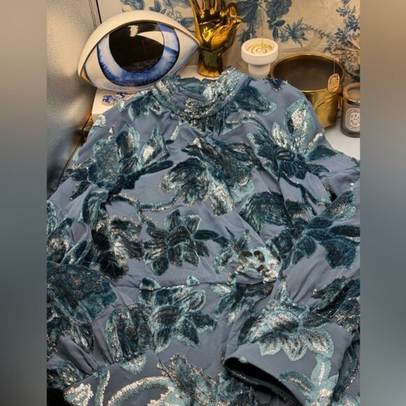 🆕 SIMKHAI 🧿 NWOT Halen Draped Velvet Mini Dress, Celestial Blue - Sz US 6 - Picture 12 of 15